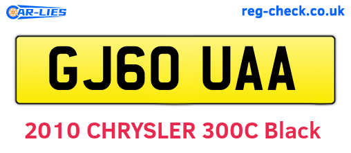 GJ60UAA are the vehicle registration plates.