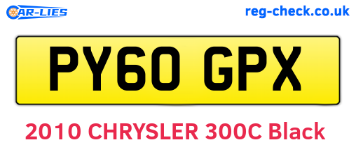 PY60GPX are the vehicle registration plates.