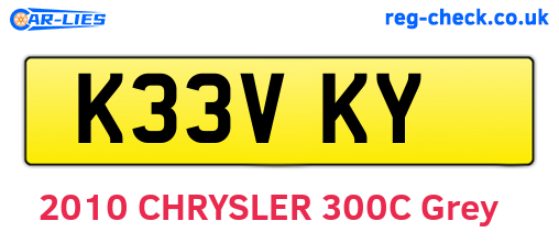 K33VKY are the vehicle registration plates.