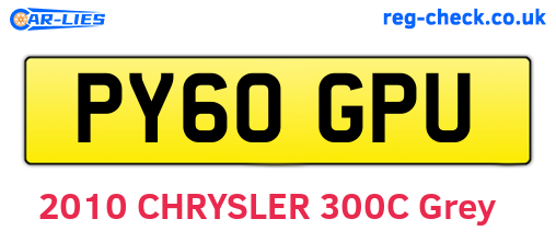 PY60GPU are the vehicle registration plates.