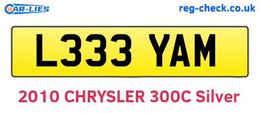 L333YAM are the vehicle registration plates.