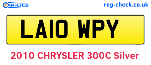 LA10WPY are the vehicle registration plates.