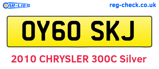 OY60SKJ are the vehicle registration plates.