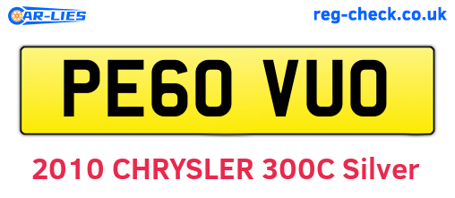 PE60VUO are the vehicle registration plates.