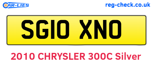 SG10XNO are the vehicle registration plates.