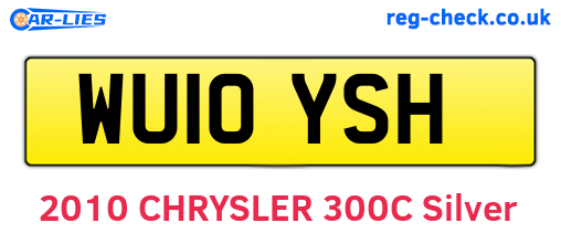 WU10YSH are the vehicle registration plates.