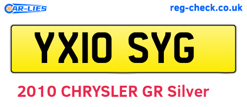 YX10SYG are the vehicle registration plates.