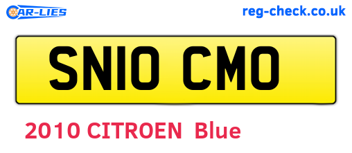 SN10CMO are the vehicle registration plates.