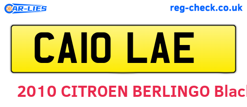 CA10LAE are the vehicle registration plates.