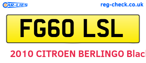 FG60LSL are the vehicle registration plates.