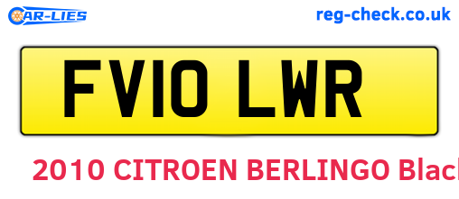 FV10LWR are the vehicle registration plates.