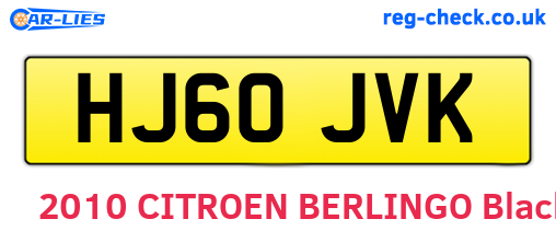 HJ60JVK are the vehicle registration plates.