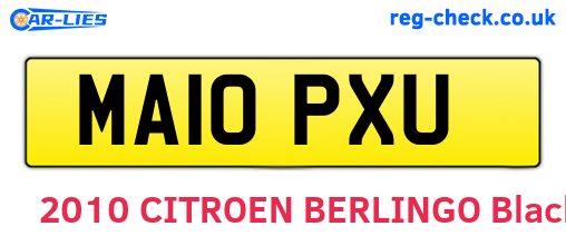 MA10PXU are the vehicle registration plates.