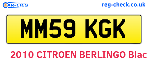 MM59KGK are the vehicle registration plates.