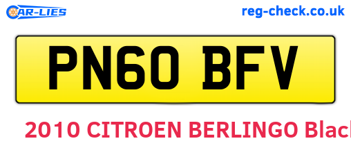 PN60BFV are the vehicle registration plates.