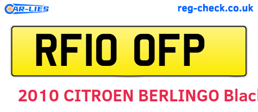 RF10OFP are the vehicle registration plates.