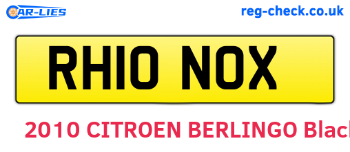 RH10NOX are the vehicle registration plates.