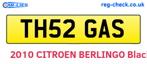 TH52GAS are the vehicle registration plates.
