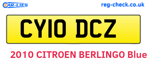 CY10DCZ are the vehicle registration plates.