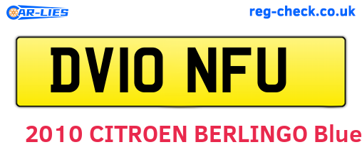 DV10NFU are the vehicle registration plates.