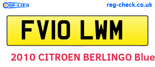 FV10LWM are the vehicle registration plates.
