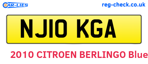 NJ10KGA are the vehicle registration plates.