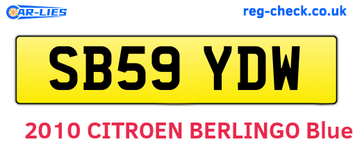 SB59YDW are the vehicle registration plates.