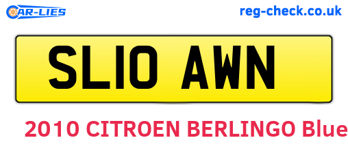 SL10AWN are the vehicle registration plates.