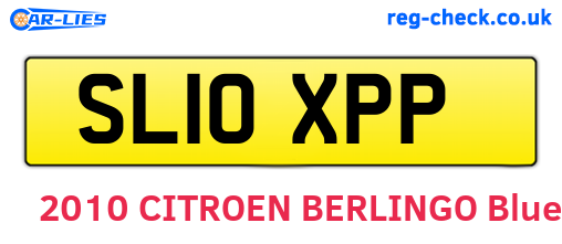 SL10XPP are the vehicle registration plates.