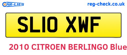 SL10XWF are the vehicle registration plates.