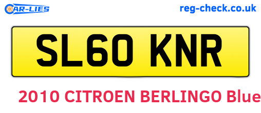SL60KNR are the vehicle registration plates.
