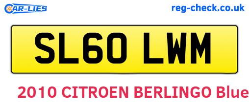SL60LWM are the vehicle registration plates.