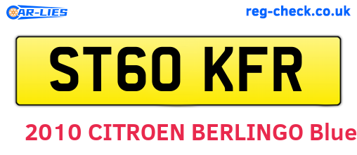 ST60KFR are the vehicle registration plates.