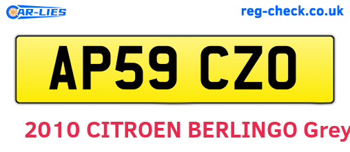 AP59CZO are the vehicle registration plates.
