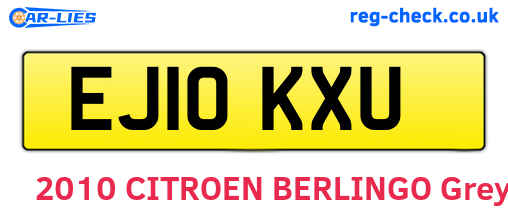 EJ10KXU are the vehicle registration plates.