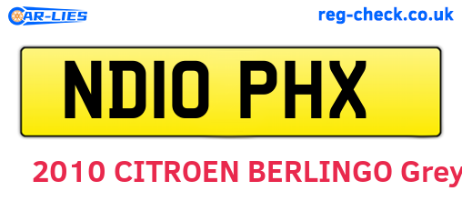 ND10PHX are the vehicle registration plates.