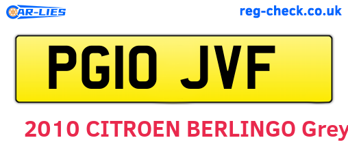 PG10JVF are the vehicle registration plates.