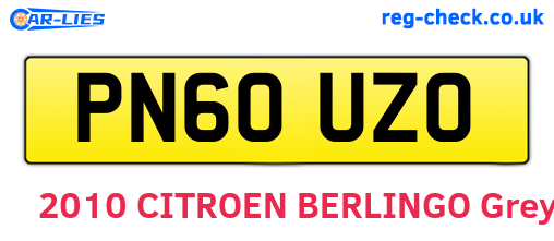 PN60UZO are the vehicle registration plates.