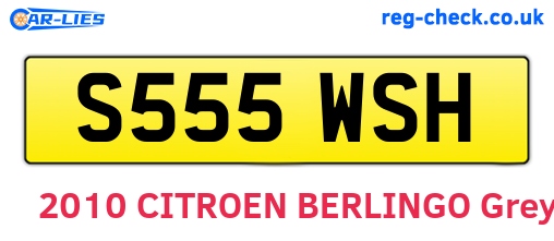 S555WSH are the vehicle registration plates.