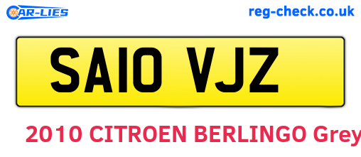 SA10VJZ are the vehicle registration plates.