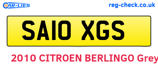 SA10XGS are the vehicle registration plates.