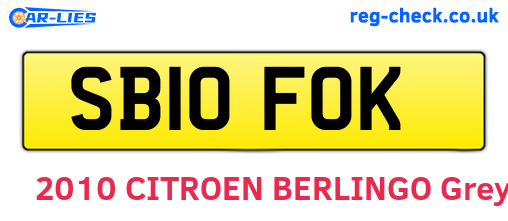 SB10FOK are the vehicle registration plates.