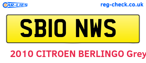 SB10NWS are the vehicle registration plates.