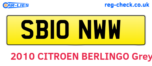 SB10NWW are the vehicle registration plates.
