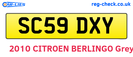 SC59DXY are the vehicle registration plates.