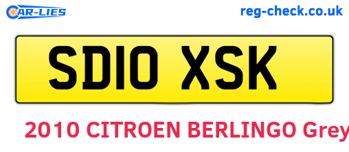 SD10XSK are the vehicle registration plates.