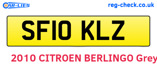 SF10KLZ are the vehicle registration plates.