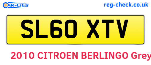 SL60XTV are the vehicle registration plates.