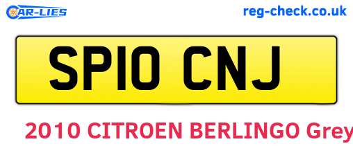 SP10CNJ are the vehicle registration plates.