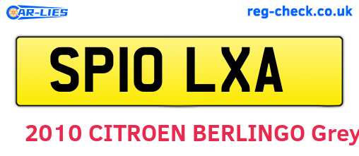 SP10LXA are the vehicle registration plates.